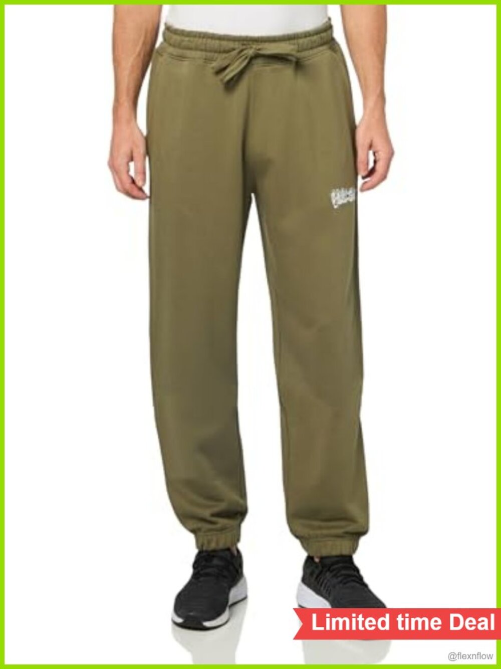 HUGO Men's Cotton Sweatpants with Spray-Paint Logo, Mid Rise, Cuffed, Active
